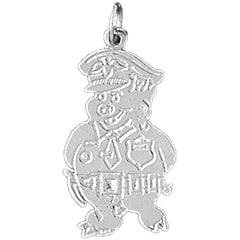 14K or 18K Gold Officer Pig Pendant