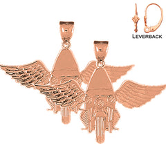 14K or 18K Gold Motorcycle Officer With Wings Earrings