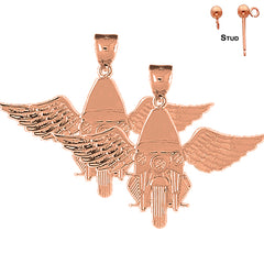 14K or 18K Gold Motorcycle Officer With Wings Earrings