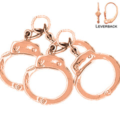 14K or 18K Gold Motorcycle Officer Pig Earrings