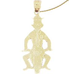 14K oder 18K Gold Motorrad Offizier Schwein Anhänger