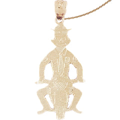 14K oder 18K Gold Motorrad Offizier Schwein Anhänger