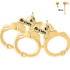 14K oder 18K Gold Handschellen Ohrringe