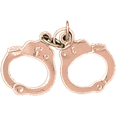 10K, 14K or 18K Gold Handcuffs Pendant