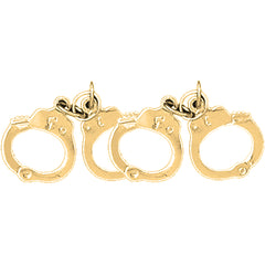 14K or 18K Gold 21mm Handcuffs Earrings