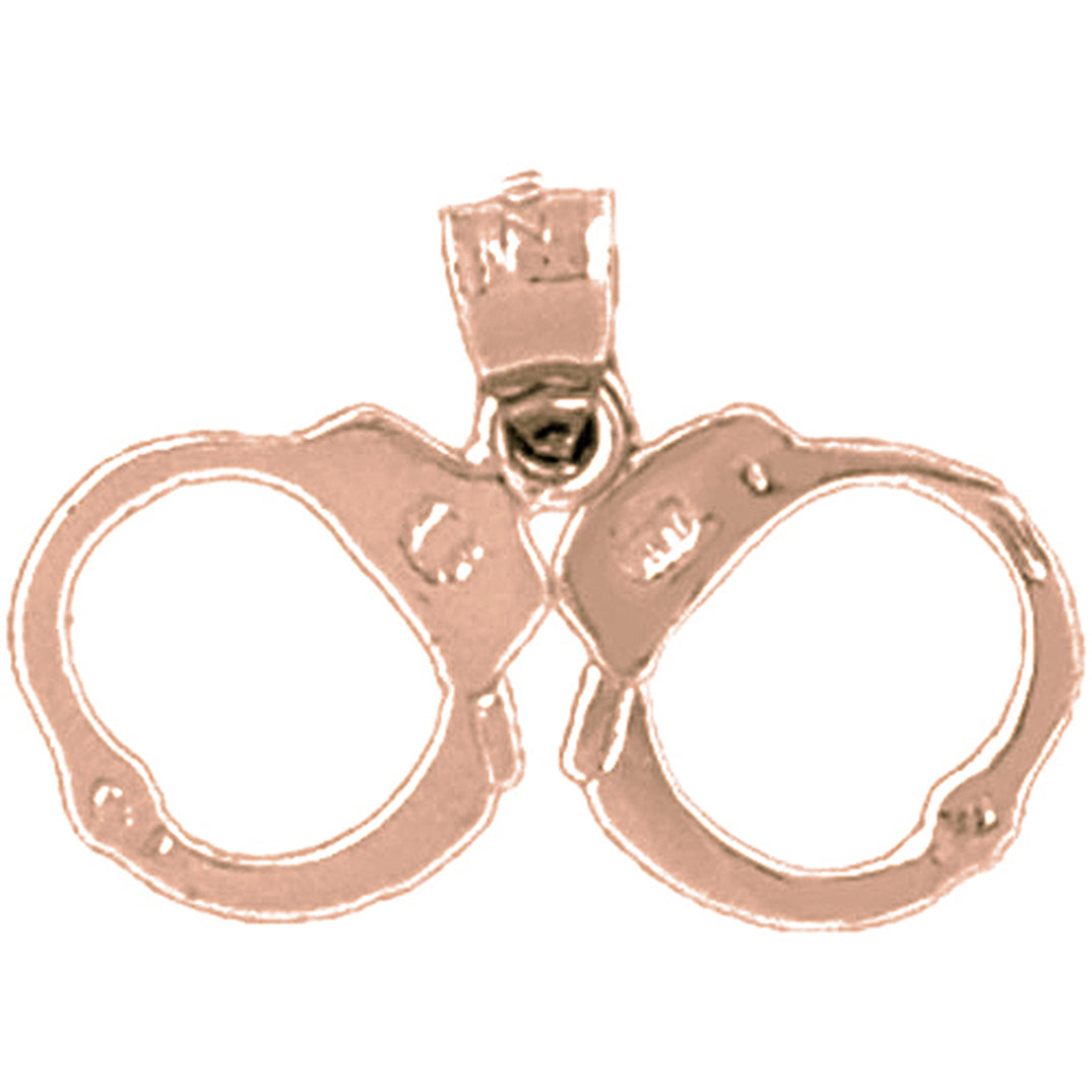 10K, 14K or 18K Gold Handcuffs Pendant