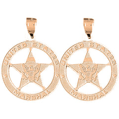 14K or 18K Gold 33mm United States Marshall Earrings