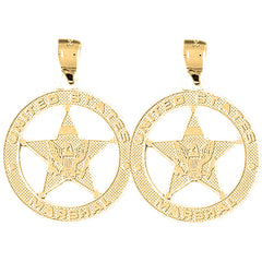 14K or 18K Gold 33mm United States Marshall Earrings
