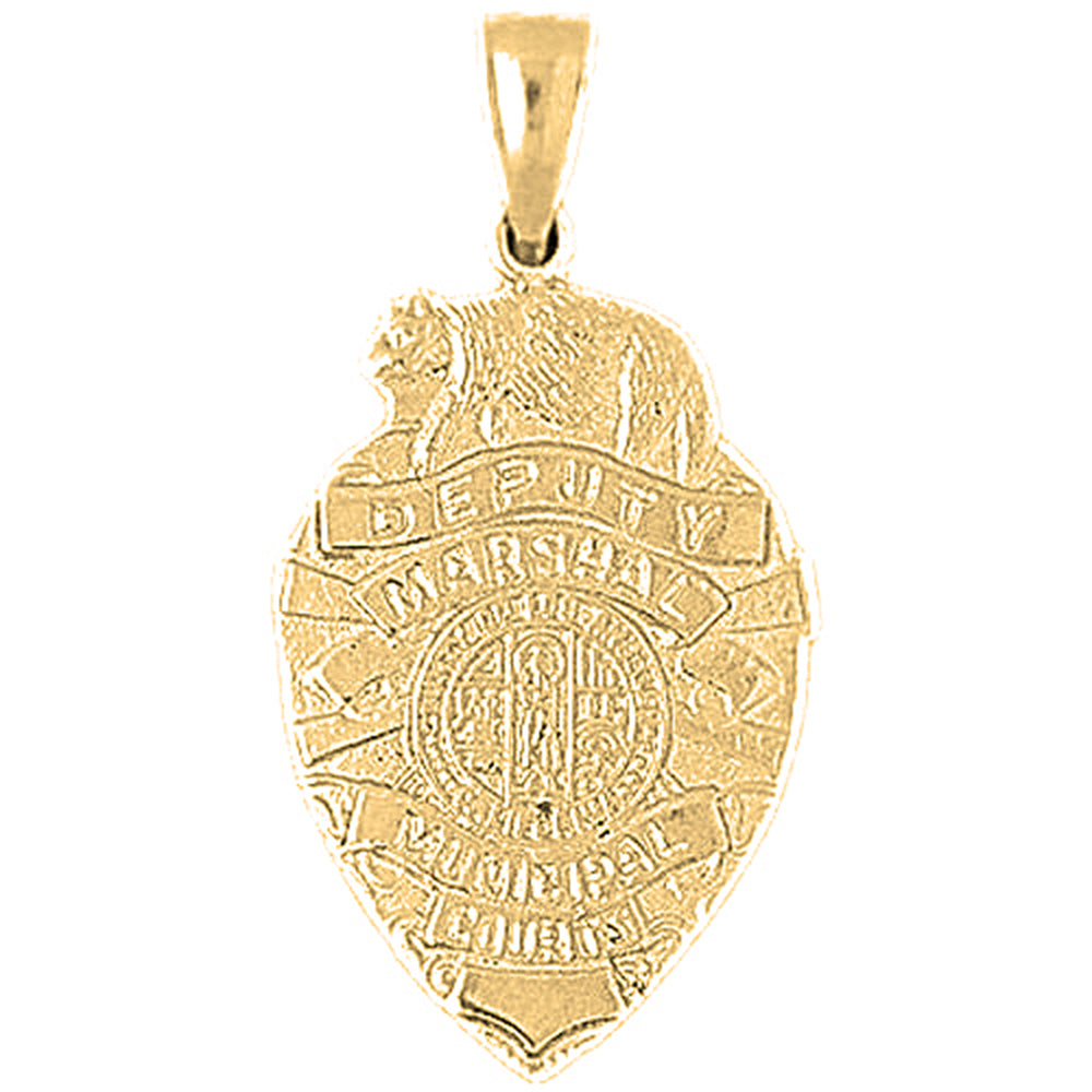 10K, 14K or 18K Gold Deputy Marshall Pendant