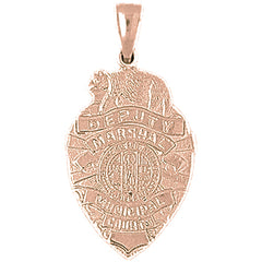 10K, 14K or 18K Gold Deputy Marshall Pendant