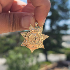 10K, 14K or 18K Gold Police Officer Badge Pendant