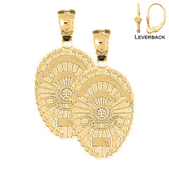 Ohrringe mit Polizeiabzeichen aus 14 Karat oder 18 Karat Gold