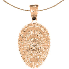 14K oder 18K Gold Polizeioffizier Abzeichen Anhänger