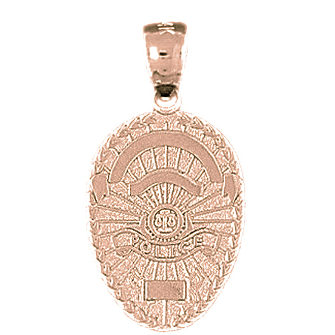 14K or 18K Gold Police Officer Badge Pendant