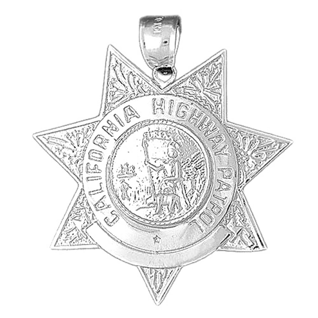 10K, 14K or 18K Gold California Highway Patrol Pendant