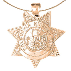 Anhänger der California Highway Patrol aus 10 Karat, 14 Karat oder 18 Karat Gold