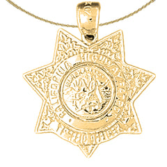 Anhänger der California Highway Patrol aus 10 Karat, 14 Karat oder 18 Karat Gold