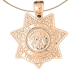 Anhänger der California Highway Patrol aus 10 Karat, 14 Karat oder 18 Karat Gold