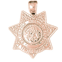 10K, 14K or 18K Gold California Highway Patrol Pendant