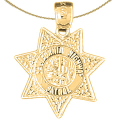 14K or 18K Gold California Highway Patrol Pendant