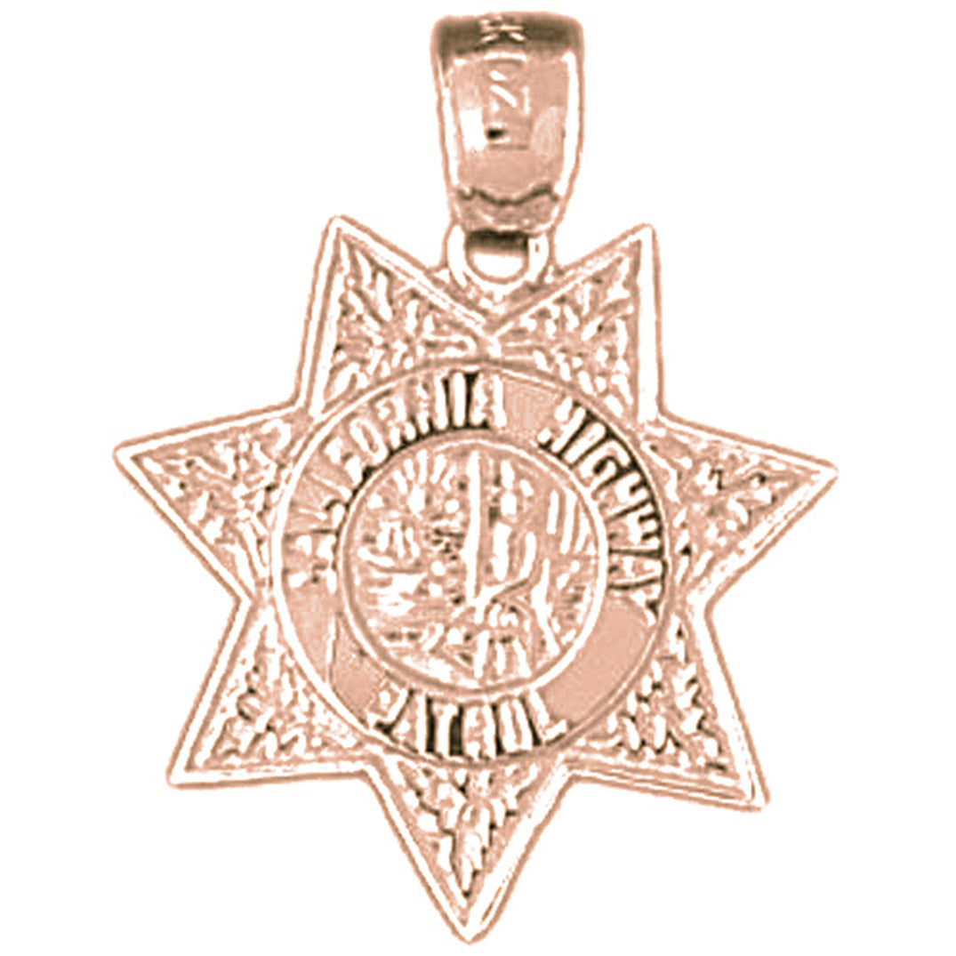 14K or 18K Gold California Highway Patrol Pendant