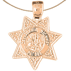 14K or 18K Gold California Highway Patrol Pendant