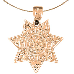 San Bernardino Polizei-Anhänger aus 10 Karat, 14 Karat oder 18 Karat Gold