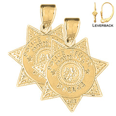 14K oder 18K Gold Maywood Police Ohrringe