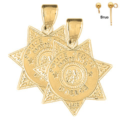 14K oder 18K Gold Maywood Police Ohrringe