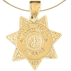 10K, 14K or 18K Gold Maywood Police Pendant