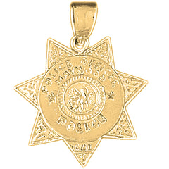 10K, 14K or 18K Gold Maywood Police Pendant