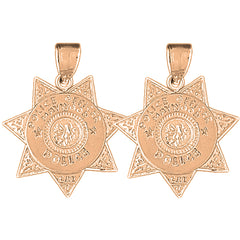 14K or 18K Gold 29mm Maywood Police Earrings