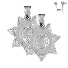 14K oder 18K Gold-Abzeichen-Ohrringe