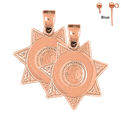 14K oder 18K Gold-Abzeichen-Ohrringe