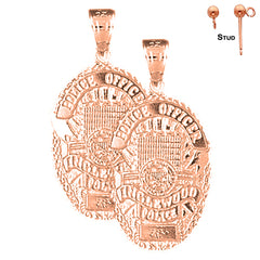 Pendientes de policía de Inglewood de oro de 14 quilates o 18 quilates