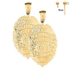 14K or 18K Gold Pasadena Police Earrings