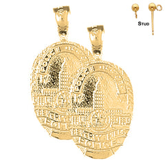 Pendientes de policía de Beverly Hills de oro de 14 quilates o 18 quilates