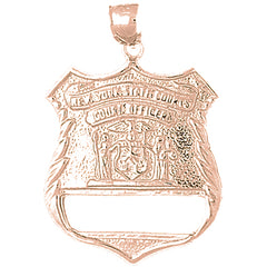 10K, 14K or 18K Gold New York Police Pendant