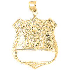 10K, 14K or 18K Gold New York Police Pendant