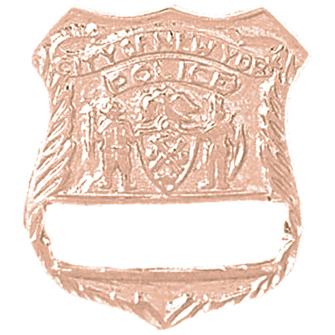 10K, 14K or 18K Gold New York Police Pendant