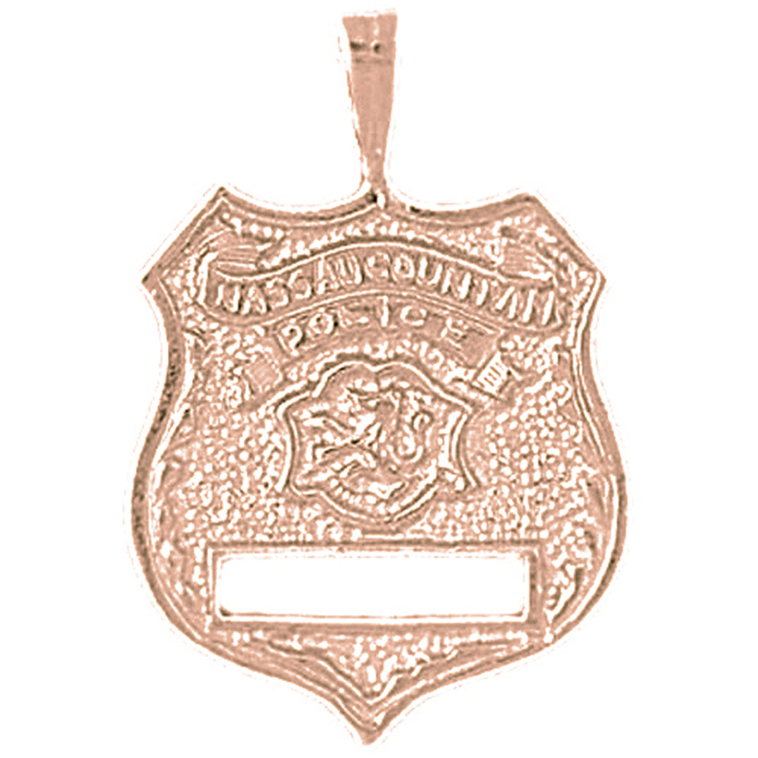 10K, 14K or 18K Gold New York Police Pendant