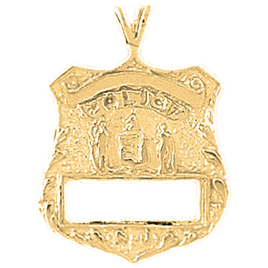 10K, 14K or 18K Gold New York Police Pendant