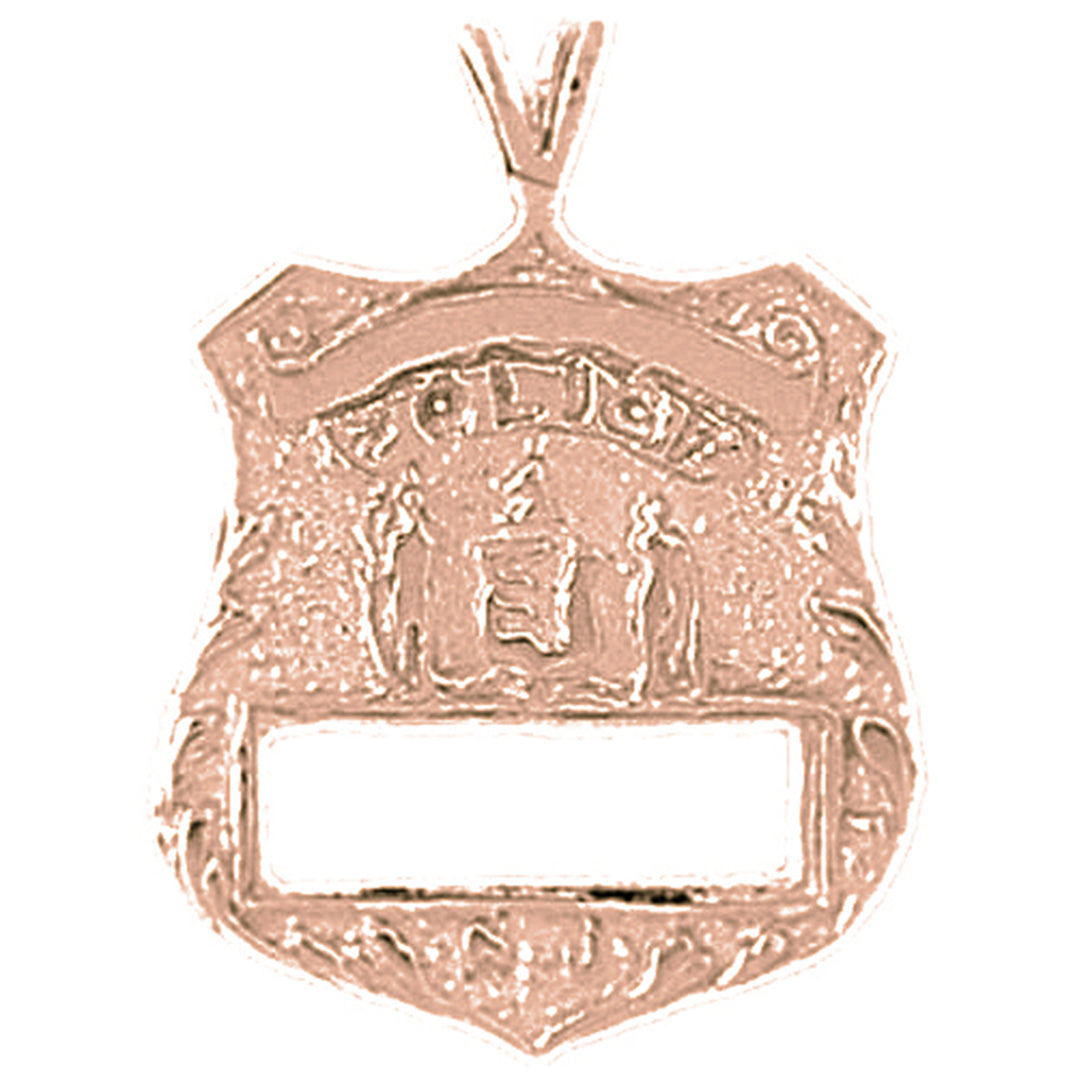 10K, 14K or 18K Gold New York Police Pendant