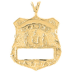10K, 14K or 18K Gold New York Police Pendant