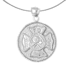 10K, 14K or 18K Gold Fire Department Pendant