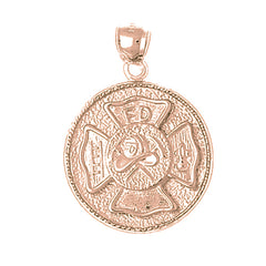 10K, 14K or 18K Gold Fire Department Pendant