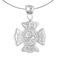 10K, 14K or 18K Gold Fire Department Pendant