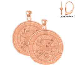 14 K oder 18 K Gold 31 mm Feuerwehr Ohrringe