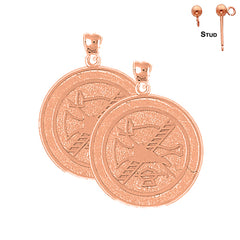 14 K oder 18 K Gold 31 mm Feuerwehr Ohrringe