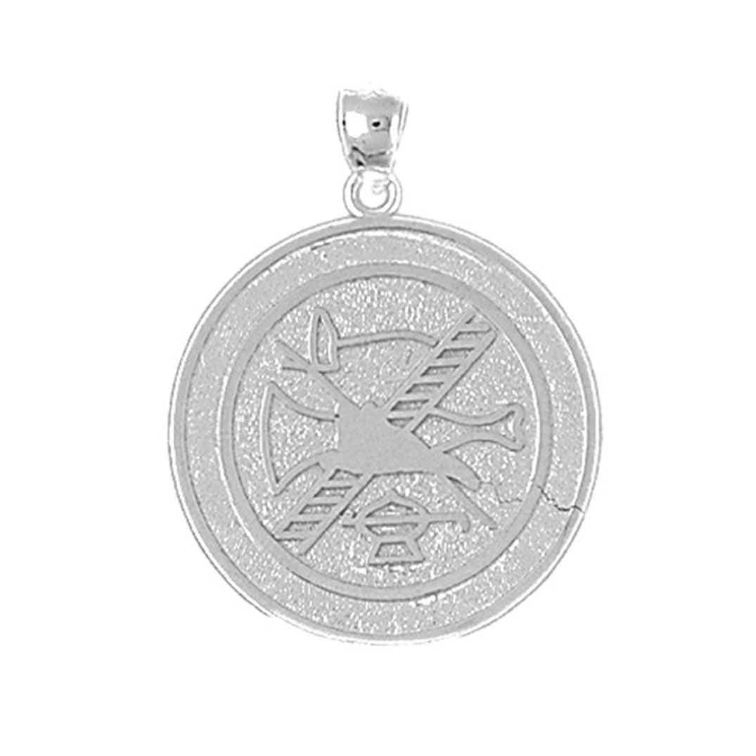 10K, 14K or 18K Gold Fire Department Pendant